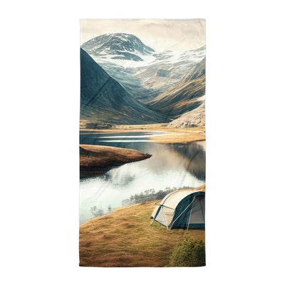 Zelt, Berge und Bergsee (C) - Handtuch camping xxx Default Title