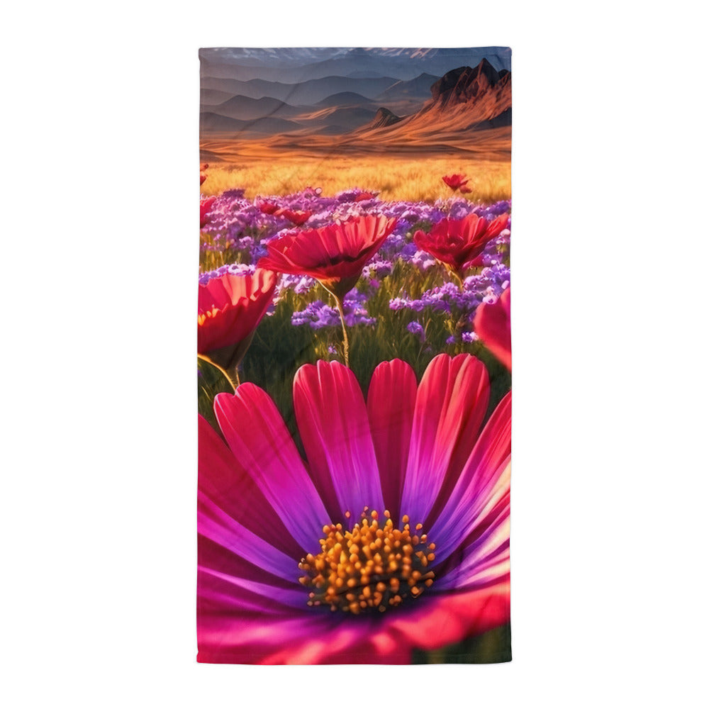Wünderschöne Blumen und Berge im Hintergrund - Handtuch berge xxx Default Title