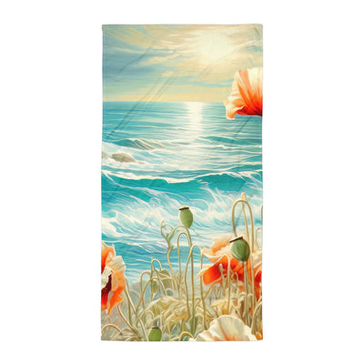 Blumen, Meer und Sonne - Malerei - Handtuch camping xxx Default Title