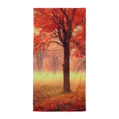 Wald im Herbst - Rote Herbstblätter - Handtuch camping xxx Default Title