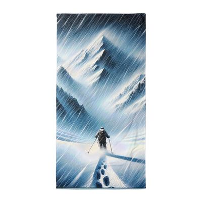 Wanderer und Bergsteiger im Schneesturm: Acrylgemälde der Alpen - Handtuch wandern xxx yyy zzz Default Title