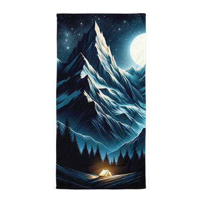 Alpennacht mit Zelt: Mondglanz auf Gipfeln und Tälern, sternenklarer Himmel - Handtuch berge xxx yyy zzz Default Title