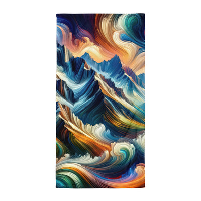 Abstrakte Kunst der Alpen mit lebendigen Farben und wirbelnden Mustern, majestätischen Gipfel und Täler - Handtuch berge xxx yyy zzz Default Title