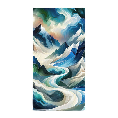 Abstrakte Kunst der Alpen, die geometrische Formen verbindet, um Berggipfel, Täler und Flüsse im Schnee darzustellen. . - Sublimated berge xxx yyy zzz Default Title