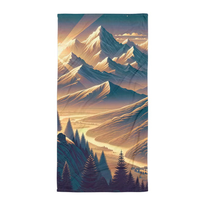 Alpen-Morgendämmerung, erste Sonnenstrahlen auf Schneegipfeln - Handtuch berge xxx yyy zzz Default Title