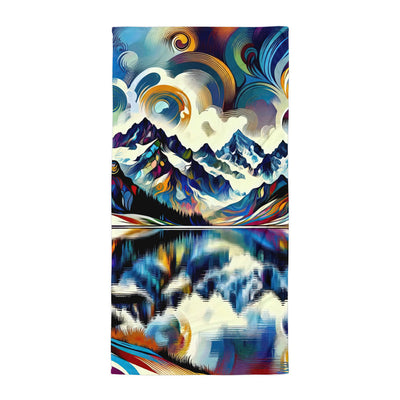 Alpensee im Zentrum eines abstrakt-expressionistischen Alpen-Kunstwerks - Handtuch berge xxx yyy zzz Default Title