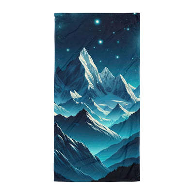 Sternenklare Nacht über den Alpen, Vollmondschein auf Schneegipfeln - Handtuch berge xxx yyy zzz Default Title