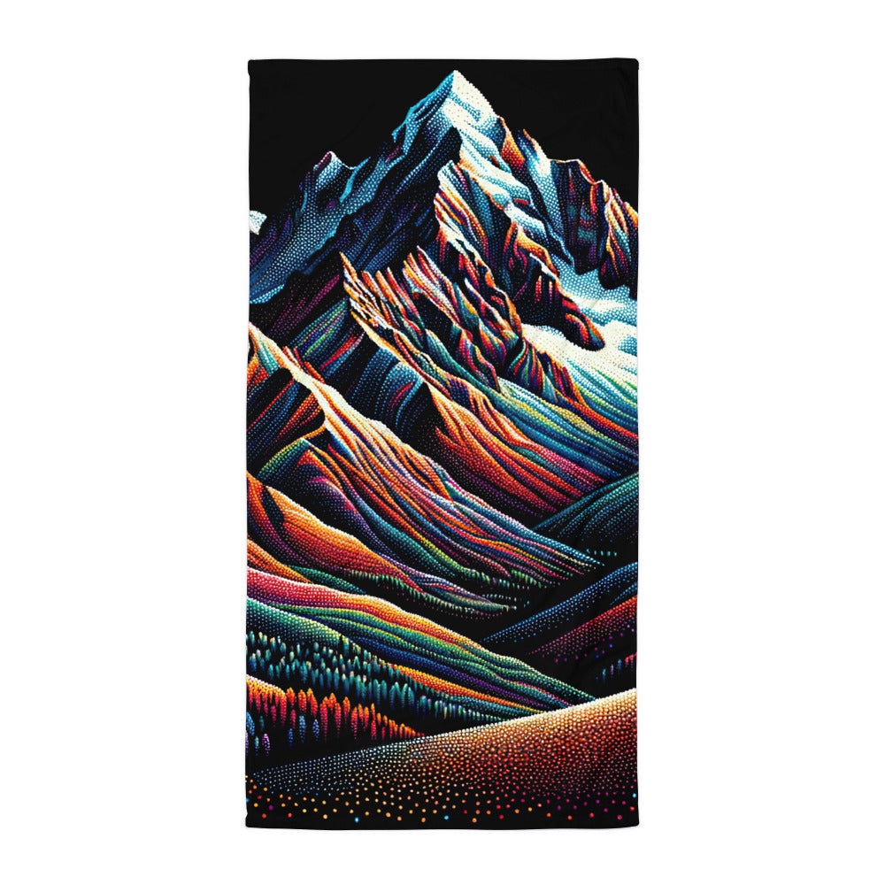 Pointillistische Darstellung der Alpen, Farbpunkte formen die Landschaft - Handtuch berge xxx yyy zzz Default Title