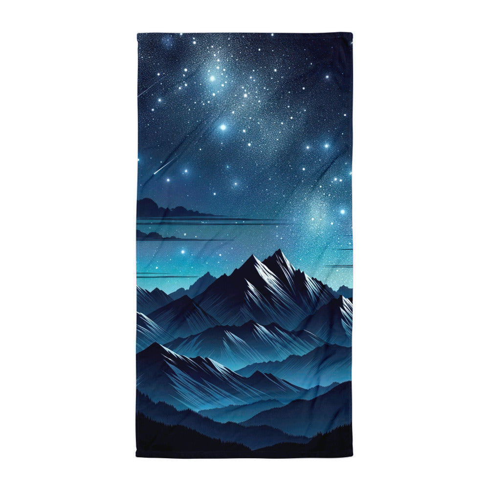 Alpen unter Sternenhimmel mit glitzernden Sternen und Meteoren - Handtuch berge xxx yyy zzz Default Title