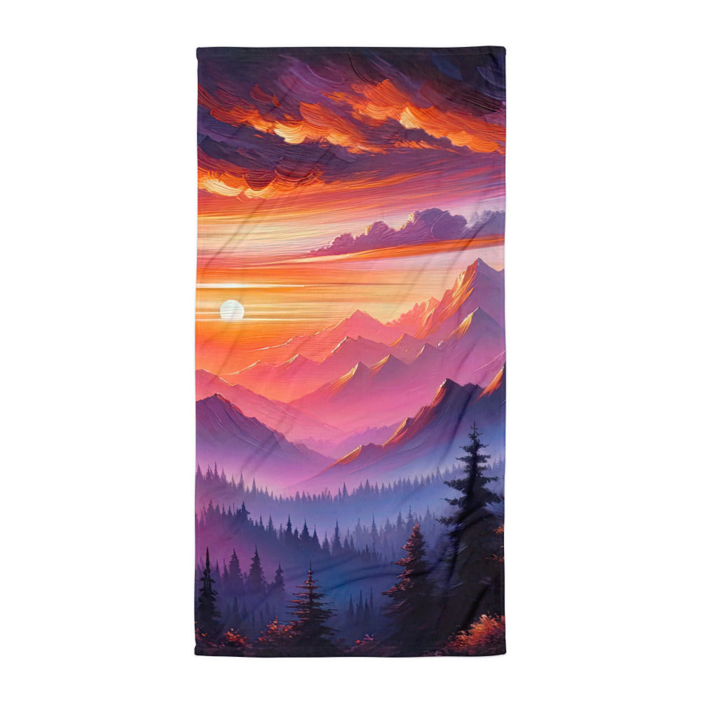 Ölgemälde der Alpenlandschaft im ätherischen Sonnenuntergang, himmlische Farbtöne - Handtuch berge xxx yyy zzz Default Title