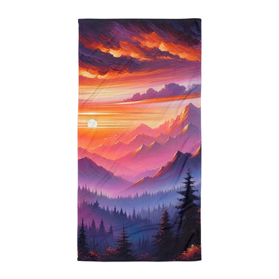 Ölgemälde der Alpenlandschaft im ätherischen Sonnenuntergang, himmlische Farbtöne - Handtuch berge xxx yyy zzz Default Title