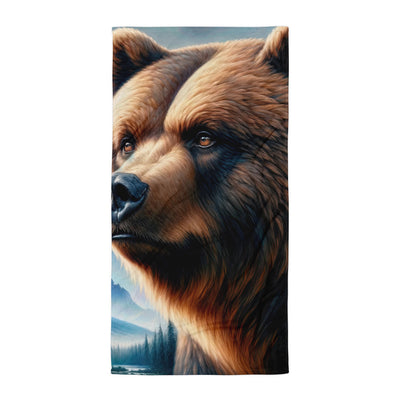 Ölgemälde, das das Gesicht eines starken realistischen Bären einfängt. Porträt - Handtuch camping xxx yyy zzz Default Title