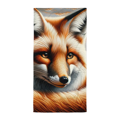 Ölgemälde eines nachdenklichen Fuchses mit weisem Blick - Handtuch camping xxx yyy zzz Default Title
