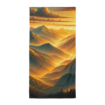 Ölgemälde der Berge in der goldenen Stunde, Sonnenuntergang über warmer Landschaft - Handtuch berge xxx yyy zzz Default Title
