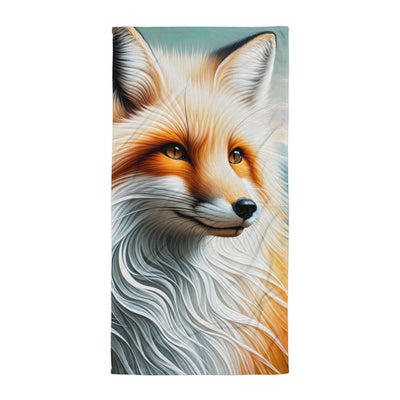Ölgemälde eines anmutigen, intelligent blickenden Fuchses in Orange-Weiß - Handtuch camping xxx yyy zzz Default Title