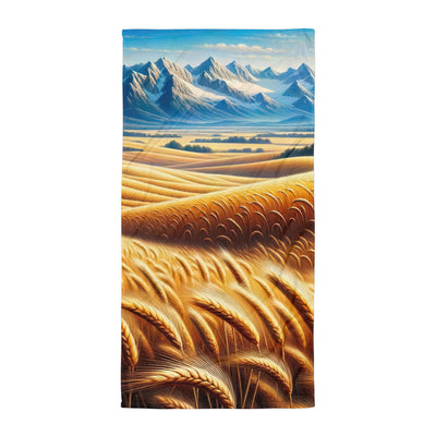 Ölgemälde eines weiten bayerischen Weizenfeldes, golden im Wind (TR) - Handtuch xxx yyy zzz Default Title