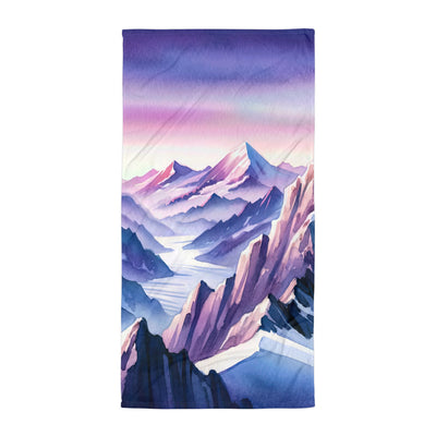 Aquarell eines Bergsteigers auf einem Alpengipfel in der Abenddämmerung - Handtuch wandern xxx yyy zzz Default Title