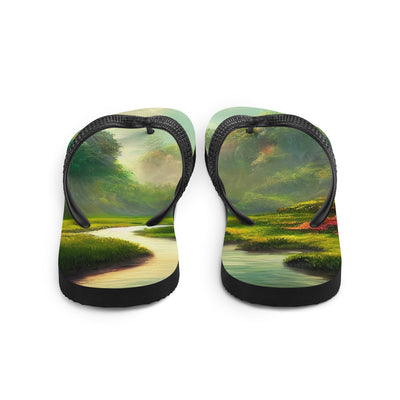 Bach im tropischen Wald - Landschaftsmalerei - Flip Flops camping xxx