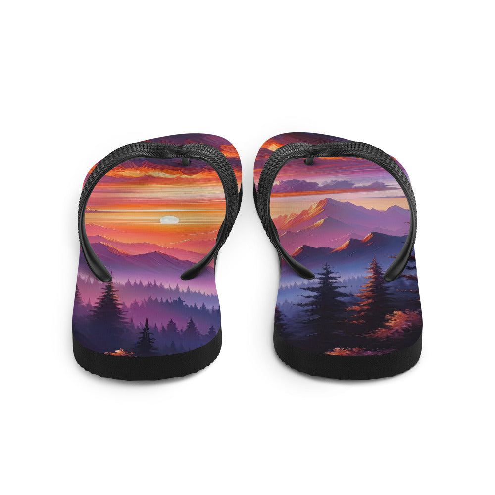 Ölgemälde der Alpenlandschaft im ätherischen Sonnenuntergang, himmlische Farbtöne - Flip Flops berge xxx yyy zzz
