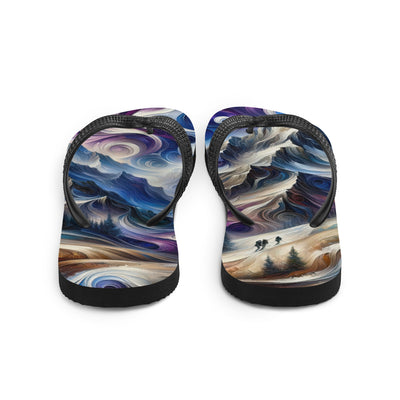 Ölgemälde der Alpen in abstraktem Expressionismus, wilde Naturdarstellung - Flip Flops berge xxx yyy zzz