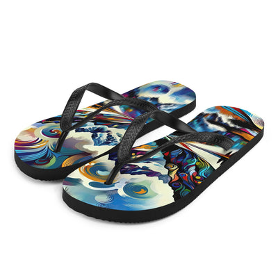 Alpensee im Zentrum eines abstrakt-expressionistischen Alpen-Kunstwerks - Flip Flops berge xxx yyy zzz