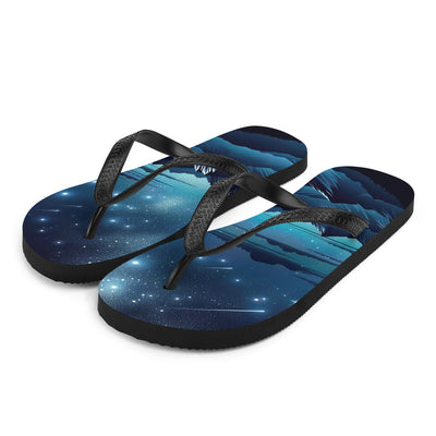 Alpen unter Sternenhimmel mit glitzernden Sternen und Meteoren - Flip Flops berge xxx yyy zzz