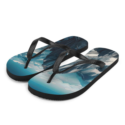 Foto der Alpen mit Gipfelkreuz an einem klaren Tag, schneebedeckte Spitzen vor blauem Himmel - Flip Flops berge xxx yyy zzz L