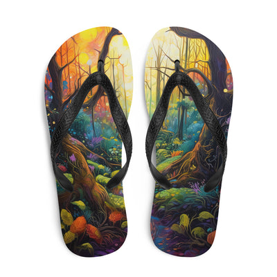 Wald und Wanderweg - Bunte, farbenfrohe Malerei - Flip Flops camping xxx