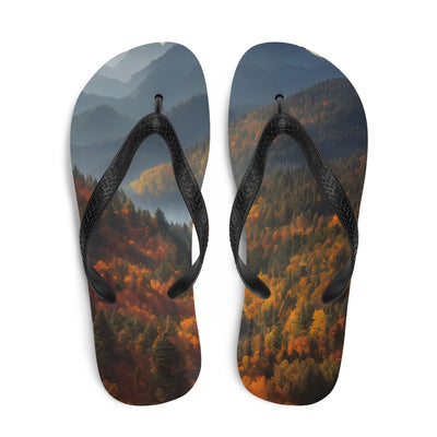 Berge, Wald und Nebel - Malerei - Flip Flops berge xxx