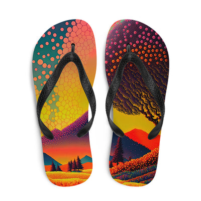 Berge und warme Farben - Punktkunst - Flip Flops berge xxx