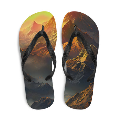 Wunderschöne Himalaya Gebirge im Nebel und Sonnenuntergang - Malerei - Flip Flops berge xxx