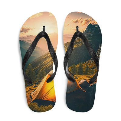 Zelt auf Berg im Sonnenaufgang - Landschafts - Flip Flops camping xxx