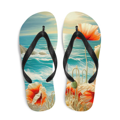 Blumen, Meer und Sonne - Malerei - Flip Flops camping xxx