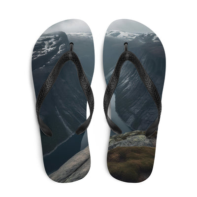 Mann auf Bergklippe - Norwegen - Flip Flops berge xxx