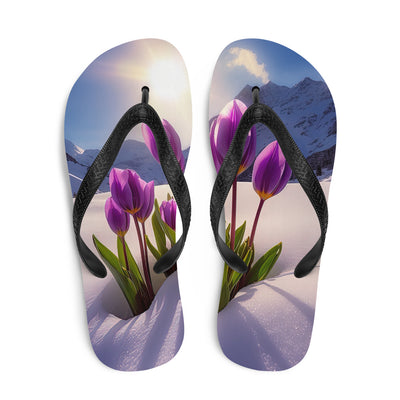 Tulpen im Schnee und in den Bergen - Blumen im Winter - Flip Flops berge xxx