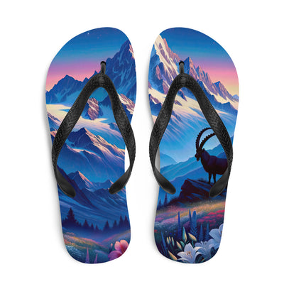 Steinbock bei Dämmerung in den Alpen, sonnengeküsste Schneegipfel - Flip Flops berge xxx yyy zzz