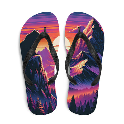 Alpen-Sonnenuntergang mit Bär auf Hügel, warmes Himmelsfarbenspiel - Flip Flops camping xxx yyy zzz