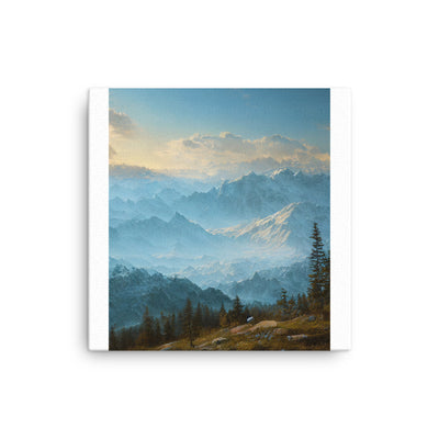 Schöne Berge mit Nebel bedeckt - Ölmalerei - Dünne Leinwand berge xxx 30.5 x 30.5 cm