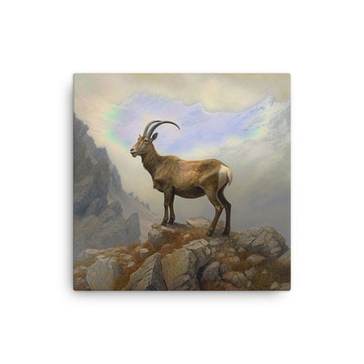 Steinbock am Berg - Wunderschöne Malerei - Dünne Leinwand berge xxx 30.5 x 30.5 cm