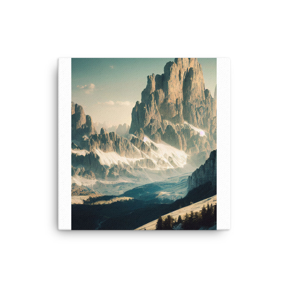 Dolomiten - Landschaftsmalerei - Dünne Leinwand berge xxx 30.5 x 30.5 cm