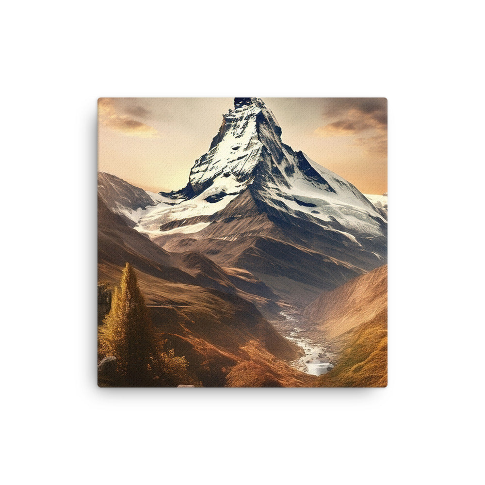 Matterhorn - Epische Malerei - Landschaft - Dünne Leinwand berge xxx 30.5 x 30.5 cm