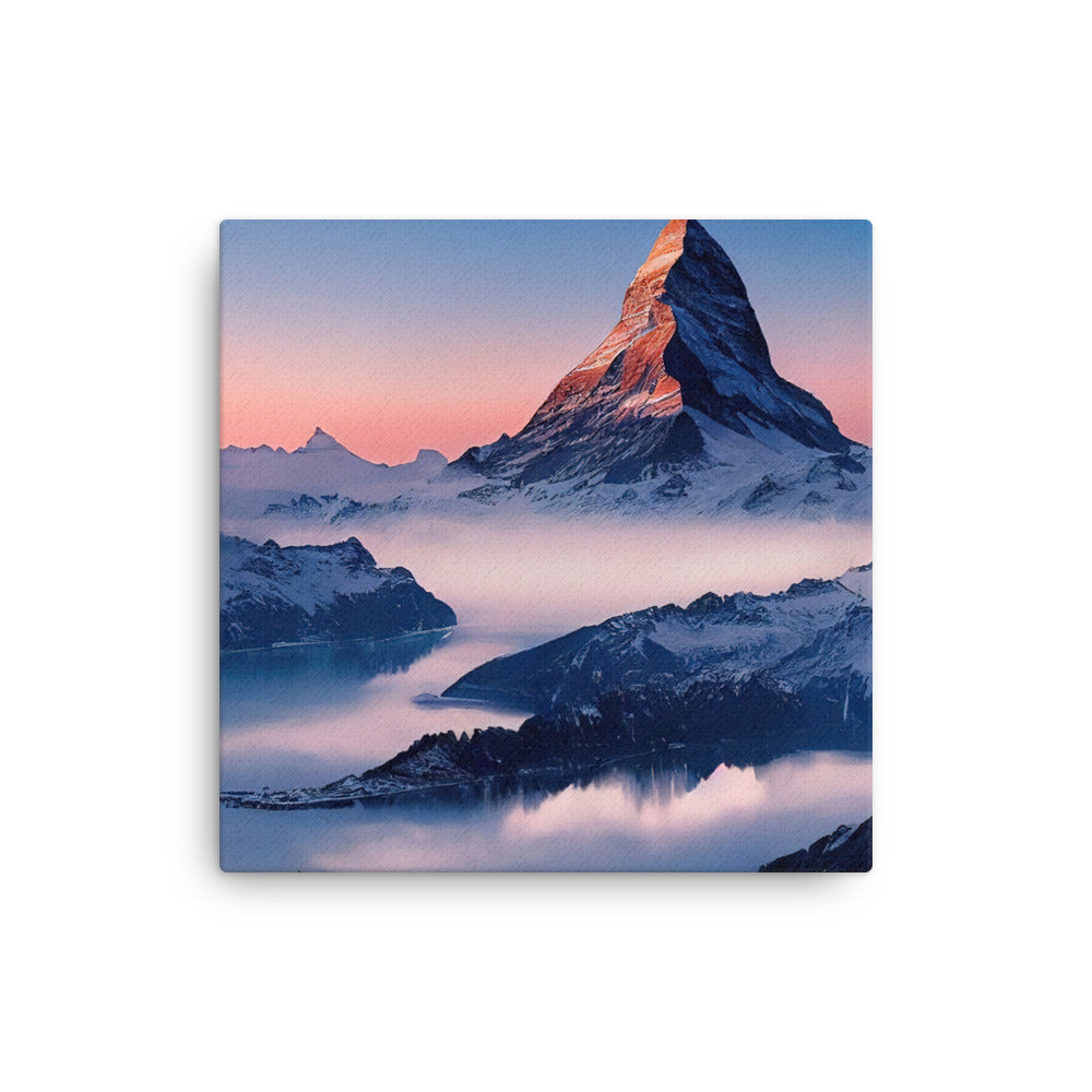 Matternhorn - Nebel - Berglandschaft - Malerei - Dünne Leinwand berge xxx 30.5 x 30.5 cm