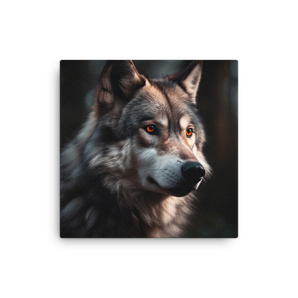 Wolf Porträt - Fotorealistische Malerei - Dünne L.einwand camping xxx 30.5 x 30.5 cm