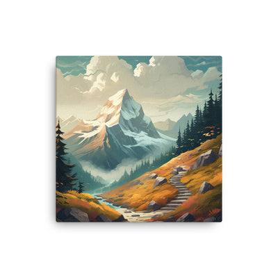 Berge, Wald und Wanderweg - Malerei - Dünne Leinwand berge xxx 30.5 x 30.5 cm