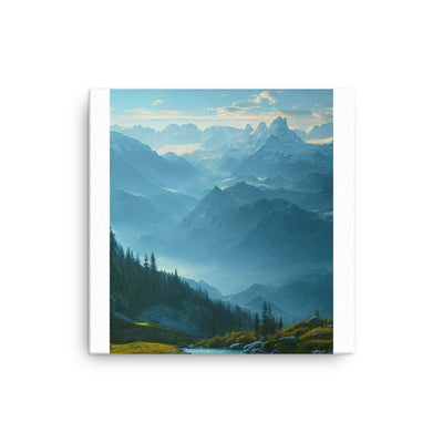 Gebirge, Wald und Bach - Dünne Leinwand berge xxx 30.5 x 30.5 cm