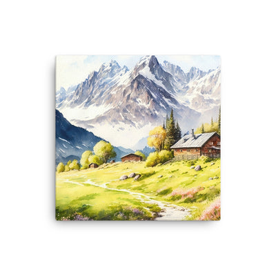 Epische Berge und Berghütte - Landschaftsmalerei - Dünne Leinwand berge xxx 30.5 x 30.5 cm