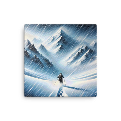 Wanderer und Bergsteiger im Schneesturm: Acrylgemälde der Alpen - Dünne Leinwand wandern xxx yyy zzz 30.5 x 30.5 cm