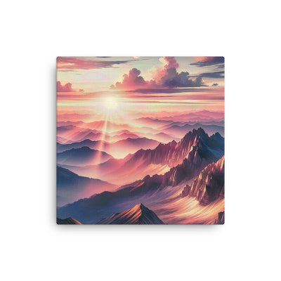 Schöne Berge bei Sonnenaufgang: Malerei in Pastelltönen - Dünne Leinwand berge xxx yyy zzz 30.5 x 30.5 cm