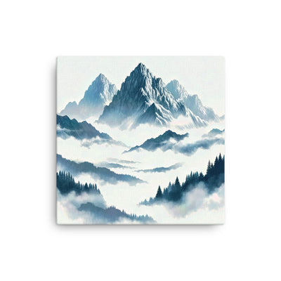 Nebeliger Alpenmorgen-Essenz, verdeckte Täler und Wälder (B) - Thin Canvas (in) xxx yyy zzz 12″×12″