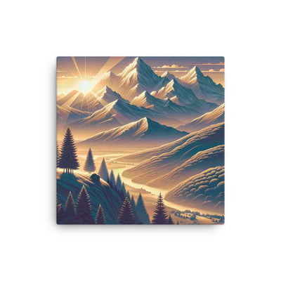 Alpen-Morgendämmerung, erste Sonnenstrahlen auf Schneegipfeln - Dünne Leinwand berge xxx yyy zzz 30.5 x 30.5 cm